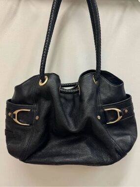 Cole Haan Denney Black Leather Shoulder Bag